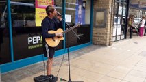 Watch busker Frankie Porter in Halifax town centre