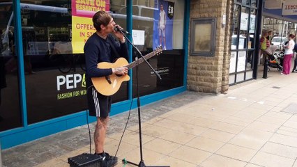 Watch busker Frankie Porter in Halifax town centre