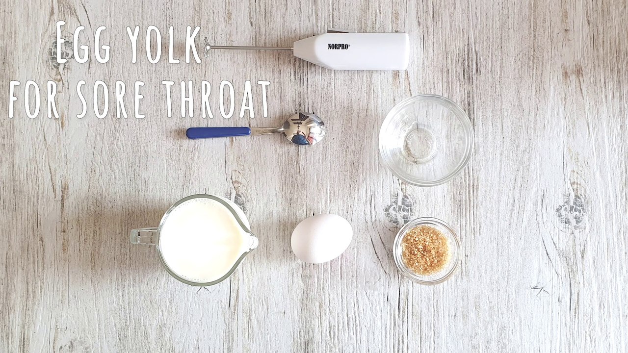 Egg yolk for sore throat