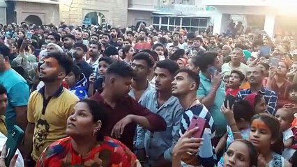 People gathered in the Banshiwala temple of Nagaur....Watch the Leela of Lord Narsingh in the video