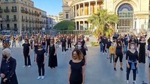 Flash mob dei lavoratori Almaviva e Covisian a Palermo