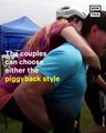 Couples Compete in Wife-Carrying Obstacle Course