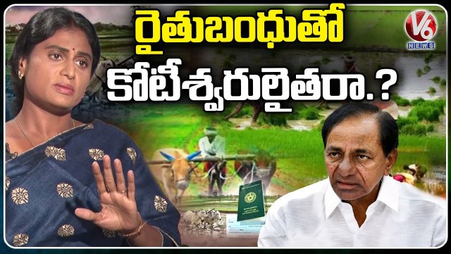 YS Sharmila Comments On CM KCR Over Rythu Bandhu Scheme _ V6 News (1)