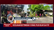 Polda Jawa Timur Olah TKP Kecelakaan Maut Bus Pariwisata di Tol Surabaya-Mojokerto!