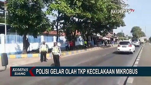 Diduga Karena Mengantuk, Terjadi Kecelakaan Antara Mikrobus & Motor di Jalan Raya Purwasari Karawang