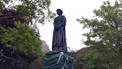 A statue of former prime minister Margaret Thatcher has been vandalised hours after it was erected