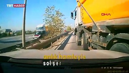 Pendik'te hafriyat kamyonundan korkutan manevra