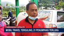 Mobil Travel Berpenumpang 21 Wisatawan dari Jakarta Terguling di Tanjakan Emen