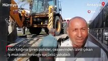 Alıcı kılığına giren polisler, cezaevinden izinli çıkan iş makinesi hırsızını suçüstü yakaladı