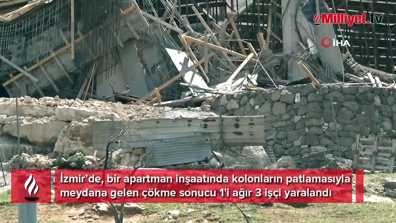 İzmir'de kolonlar patladı, inşaat çöktü