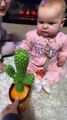 Baby Has in Depth Conversation With Talking Cactus Toy -- ViralHog