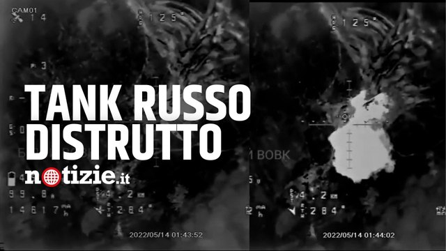 Guerra Russia-Ucraina, Il drone di Kiev individua il tank nemico e sgancia il missile: carro armato russo distrutto