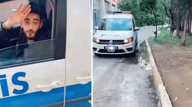 Polis otosuyla video çeken sığınmacı! Meselenin aslı ortaya çıktı, sınır dışı edilecek