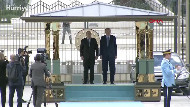 Cumhurbaşkanı Erdoğan, Abdülmecid Tebbun'u resmi törenle karşıladı