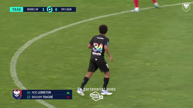 Noé Lebreton a disputé ses premières minutes en équipe professionnelle lors de Rodez AF 2-0 SMCaen (J38 Ligue 2 BKT)