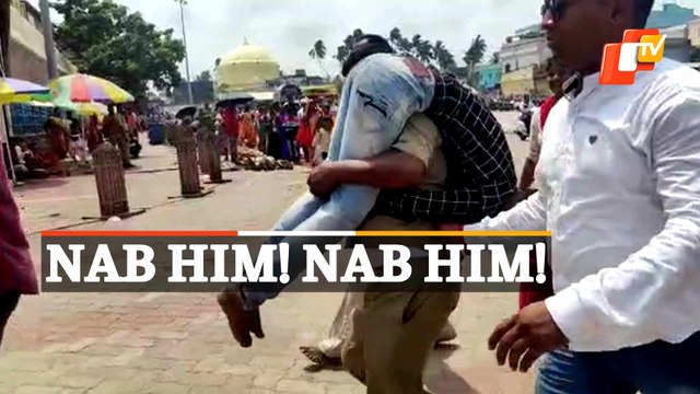 Youth Climbs Atop Puri Jagannath Temple Nata Mandap, Nabbed By Police
