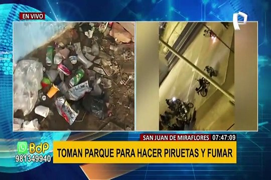 SJM: vecinos denuncian que extranjeros han tomado su parque para hacer piruetas y fumar