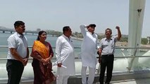 Ahmedabad Sabarmati Riverfront foot over bridge साबरमती रिवरफ्रंट पर नव निर्मित फुट ओवर ब्रिज का जायजा लिया video