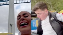 ''You didn't tell me it SPINS!' Boyfriend gets scared while riding roller coaster'