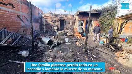 Una familia platense perdió todo en un incendio y lamenta la muerte de su mascota