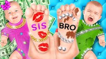 GOOD SIS VS BAD BRO Funny Sibling Struggles Crazy Parenting Situations by 123 GO CHALLENGE