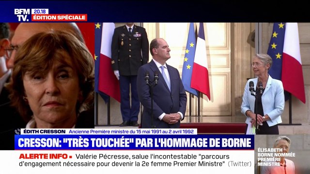 Édith Cresson souhaite bon courage à Élisabeth Borne, nommée Première ministre