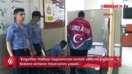 Çanakkale'de engelliler askerlik heyecanını yaşadı