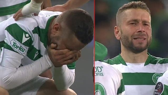 Skubic futbolu bıraktı: Konya'da gözyaşları sel oldu! Skubic maç biter bitmez yere çöküp hüngür hüngür ağlamaya başladı