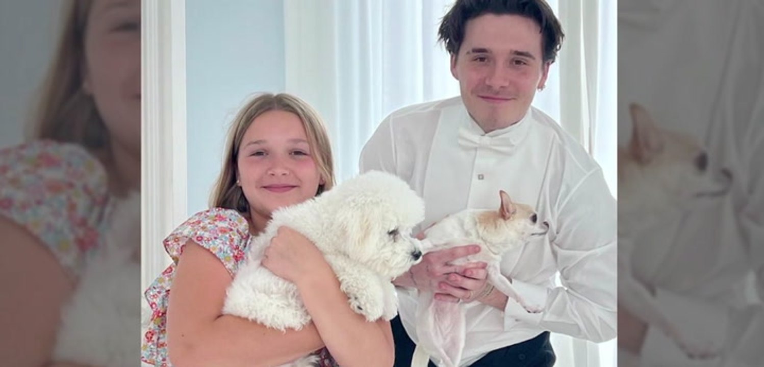 Tierisch süß: Brooklyn Beckham mit Schwester Harper