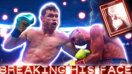 Canelo Alvarez shatters the face of Billy Joe Saunders
