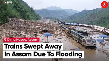 Railway tracks hang in air due to floods, landslides