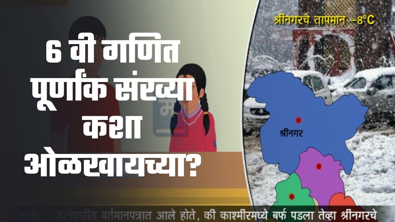 "शालेय अभ्यासाची उजळणी | ६ वी गणित पूर्णांक संख्या कशा ओळखायच्या?