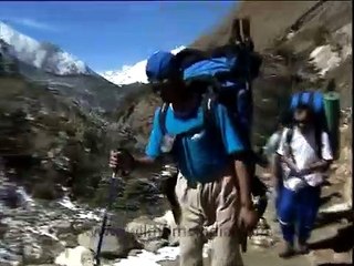 Climbing seracs on Everest