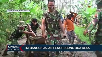 TNI Bangun Jalan Penghubung Dua Desa