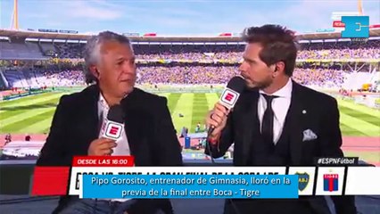 Pipo se emocionó en la previa de Boca - Tigre