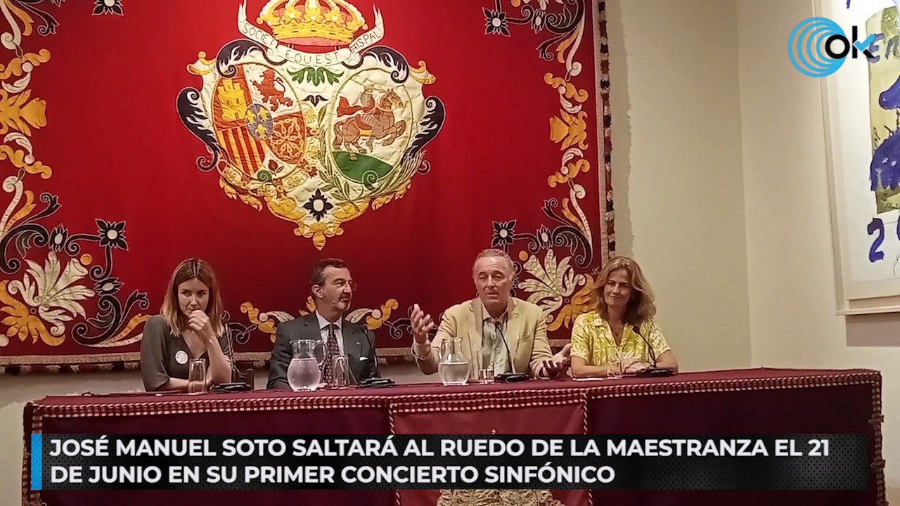 José Manuel Soto saltará al ruedo de la Maestranza el 21 de junio en su primer concierto sinfónico
