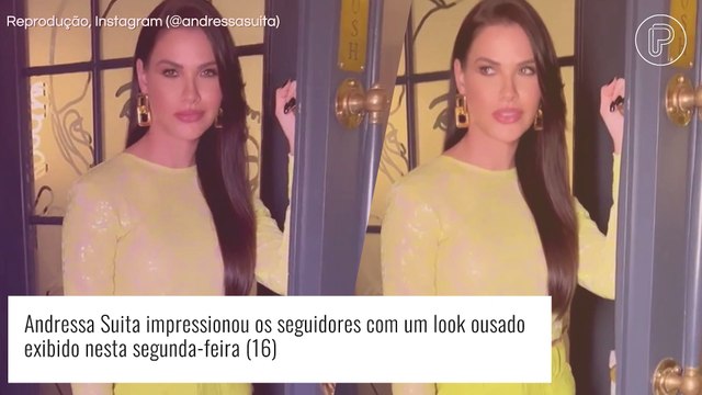 Andressa Suita ousa com look amarelo e preço acessível. Aos detalhes!