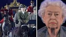 Lady Louise mène les chevaux royaux sous les applaudissements alors que la reine regarde l'hommage a