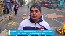 Protesta y conflicto entre vendedores ambulantes de La Plata tras nuevo operativo