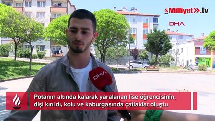 Parkta basketbol oynarken potanın altında kaldı! İşte genç Sefa'nın son durumu