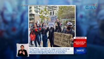Ilang Pinoy, napaulat na nagprotesta sa harap ng tinutuluyang apartment ni presumptive President Bongbong Marcos sa Australia | Saksi