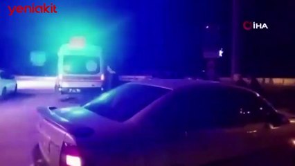 İki otomobilin çarpıştığı kazada sürücüler burnu bile kanamadan kurtuldu