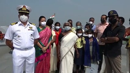 Indian Navy felicitated ageri amma and her grandchild in kerala spb