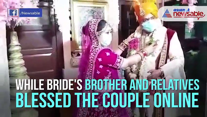 Groom takes home bride in lockdown-themed wedding in Rajasthan