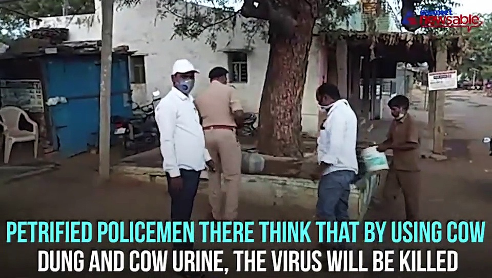 Coronavirus scare: Police use cow dung and urine as disinfectant