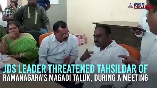 JDS worker threatens to slipper tahsildar of Ramanagara’s Magadi taluk