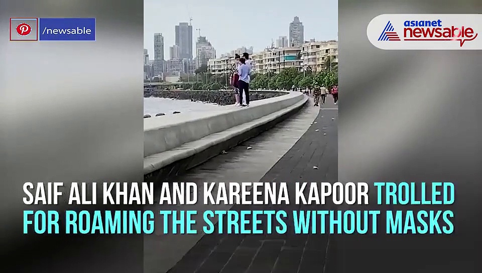 Saif Ali Khan, Kareena Kapoor trolled for roaming without masks with Taimur at Marine Drive