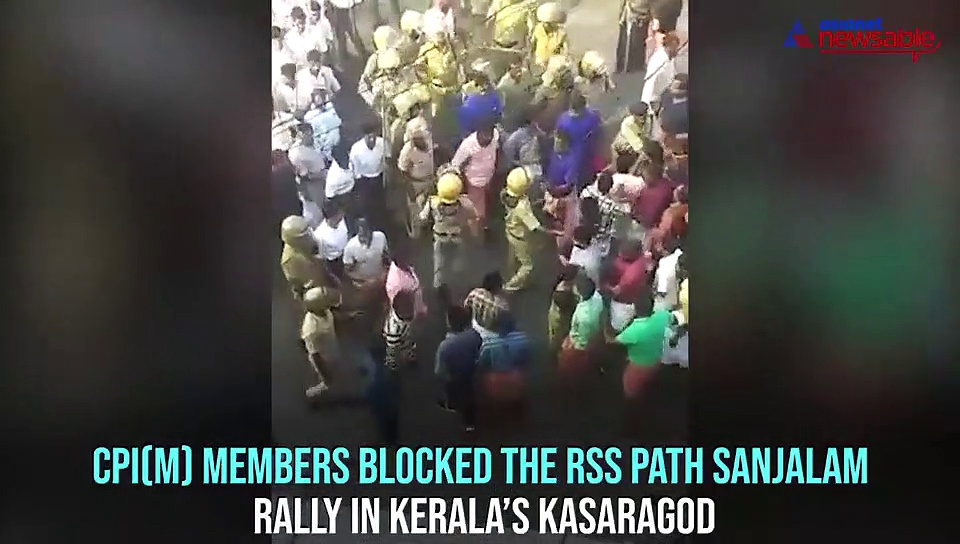 CPI(M) blocks RSS rally in Kerala; Left cadres taken into custody