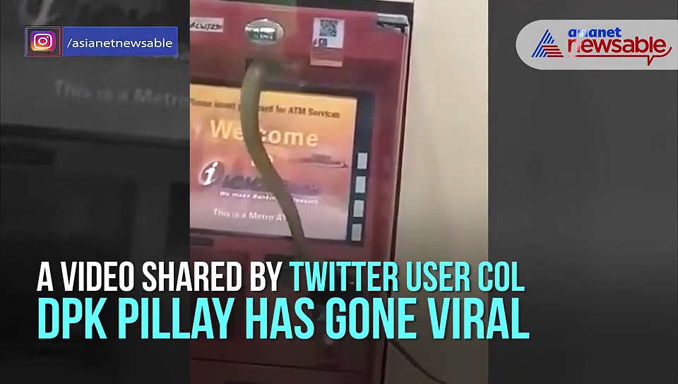 Snake slithering inside the ATM machine; video goes viral