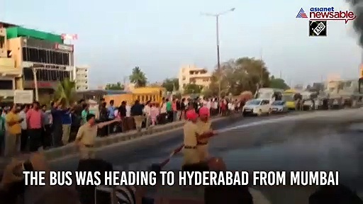 Narrow escape for 26 passengers after bus catches fire in Hyderabad